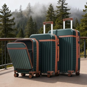 KTMBDW Luggage Sets 3 Piece Front Opening, Hardside Lightweight Carry on Suitcase with USB Port, Bags Spinner Wheels and TSA Lock - 1 of 4