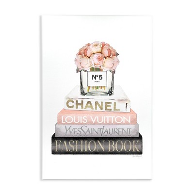 Stupell Industries Pink Fashion Book Stack, 10" x 15"