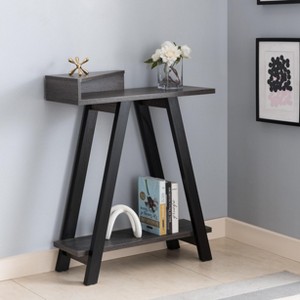 Lyngins Narrow Entryway Table with 2 Open Storage Shelves,Stylish Console Table with A Shaped Legs Design for Living Room - 1 of 4