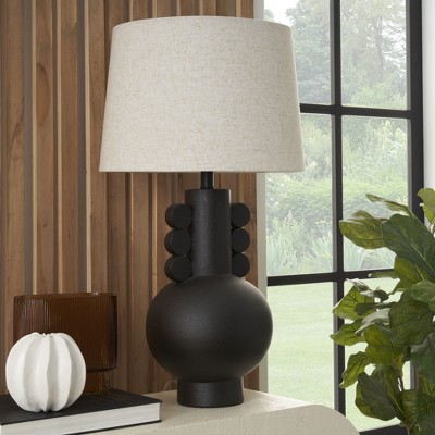 29" Matte Black Ceramic Spherical Table Lamp - Nourison