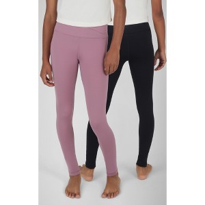 Yogalicious 2 Pack Girls Polarlux Madison Basic Crossover Waist Legging and Polarlux Everday Ankle Legging - 1 of 4