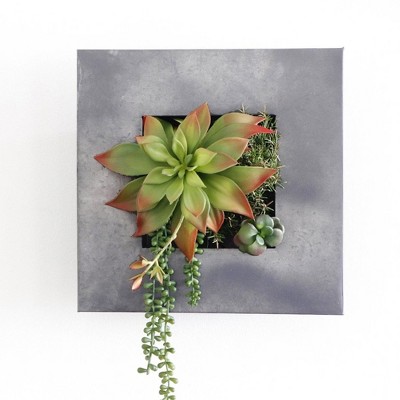 Aged Zinc 4-Pocket Galvanized Steel Succulent Wall Planter