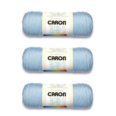 Caron Simply Soft Light Country Blue Yarn - 3 Pack of 170g/6oz - Acrylic - 4 Medium (Worsted) - 315 Yards - Knitting/Crochet