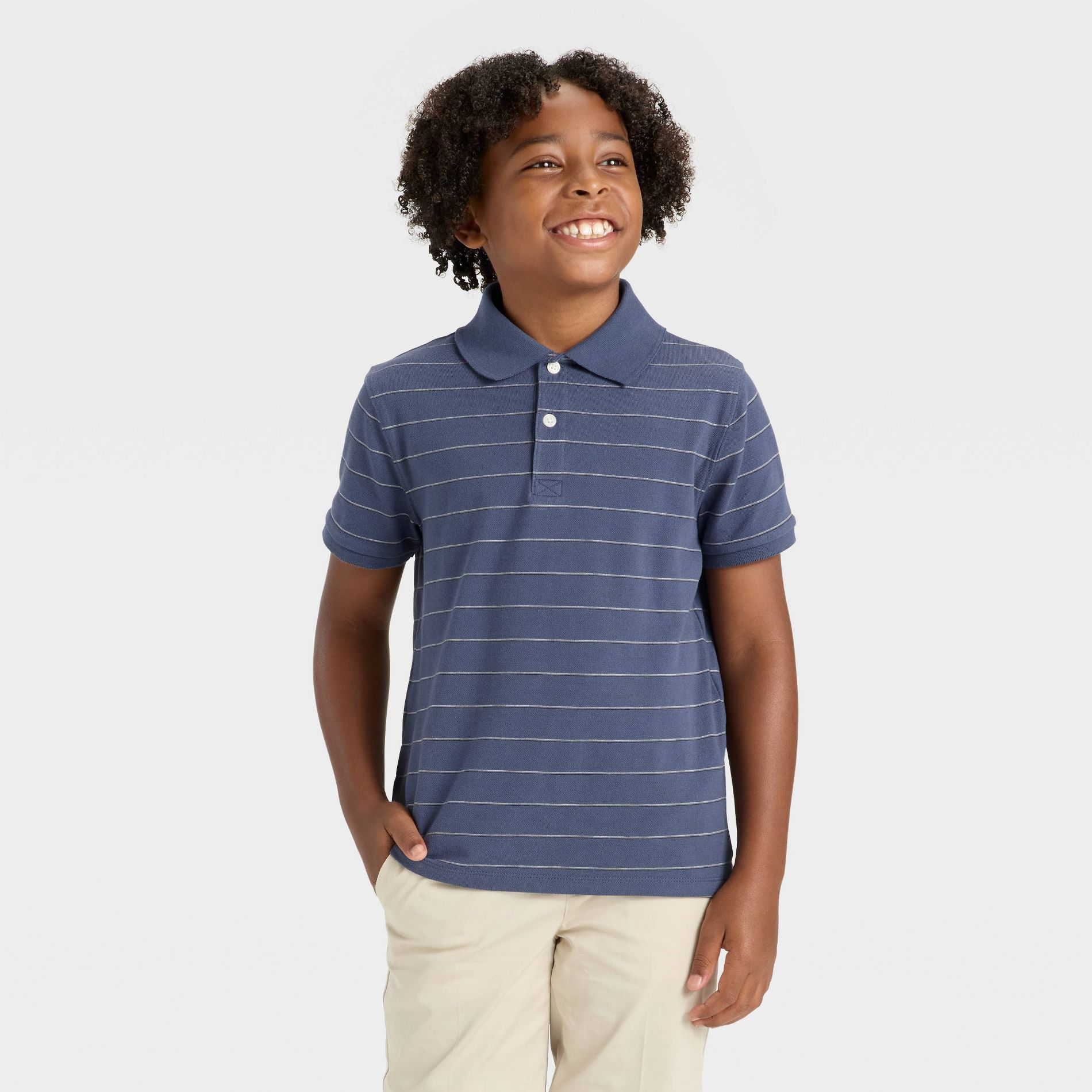 Boys' Short Sleeve Pique Striped Polo T-Shirt - Cat & Jack™