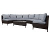 CAVINAS Patio Sectional Furniture Set, All-Weather Outdoor Sofa Set Half-Moon Tempered Glass Tabletop Patio Table for Backyard - 3 of 4