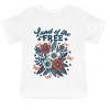 The Juniper Shop Distressed Land Of The Free Flowers Toddler Short Sleeve Tee - 2 of 4