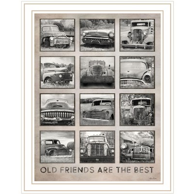 HomeRoots Old Friends Cars Are The Best White Framed Print Wall Art