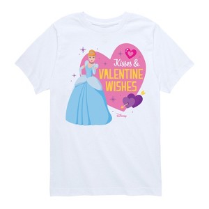 Girls' - Disney Princess - Kisses and Valentine Wishes Short Sleeve Graphic T-Shirt - 1 of 4