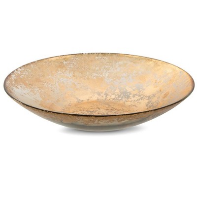 Classic Touch Smoked Glass Bowl with Scattered Gold Design