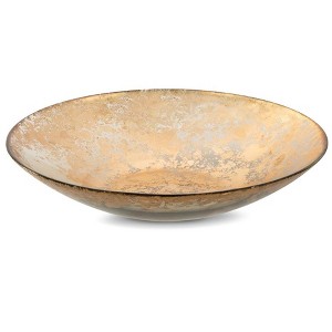 Classic Touch Smoked Glass Bowl with Scattered Gold Design - 1 of 3