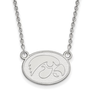 Black Bow Jewelry Sterling Silver Iowa Hawkeyes NCAA Necklace 18 Inch - 1 of 4