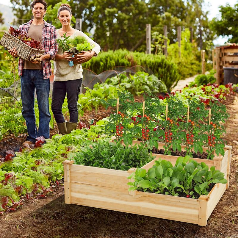 Costway 3-Tier Outdoor Raised Garden Bed Vegetable Planter Box for Patio Lawn Backyard, 3 of 11