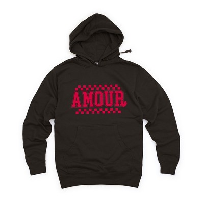 Simply Sage Market Women's Graphic Hoodie Amour Distressed Checkered