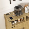 59'' 4-Door Sideboard Buffet Storage Cabinet with Power Outlets & USB Ports, Adjustable Shelves - ModernLuxe - 3 of 4