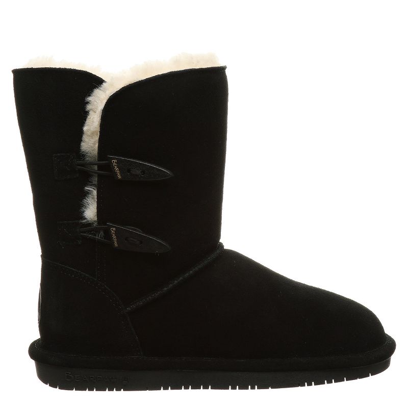 BEARPAW Women's Abigail Black Size 5 | Women's Fashion Boot | Women's Slip On Boot | Comfortable Winter Boot