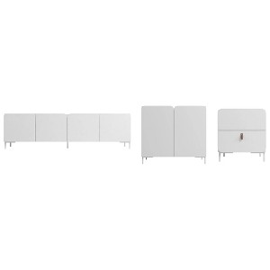 Manhattan Comfort 3pc Bogardus TV Stand for TVs up to 65" with Accent Cabinet and End Table - 1 of 4