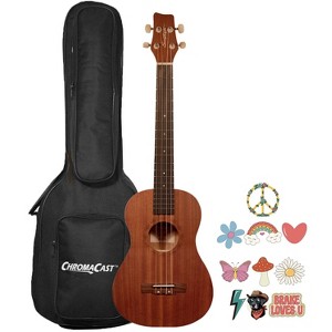 Sawtooth Mahogany Baritone Electric Ukulele w Gig Bag and Fishman KUL-101 Preamp/Built In Tuner and Official Brake Stickers - 1 of 1