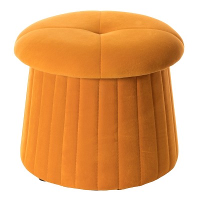 Fabulaxe Modern Tufted Velvet Mushroom Shape Storage Ottoman Storage Stool Trunk