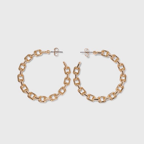 Chunky gold deals hoop earrings target