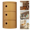 YIYIBYUS Narrow Nightstand Round End Table with Storage, Yellow - 3 of 4