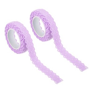 Unique Bargains Cotton Self-Adhesive Lace Ribbon for DIY Scrapbooking 2 Pcs - 1 of 3