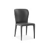 HomeStock 20 in.  White Faux Leather Dining Chair Set of 1 for a designed  Stylish inviting dining space - 3 of 4