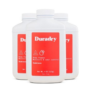 Duradry Body Powder - Sweat Defense & Odor Control, Sweat Absorbing, Anti-Chaffing - Seabreeze, 4oz - 1 of 4