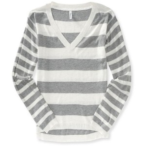 Aeropostale Womens Striped V Neck Knit Sweater - 1 of 1