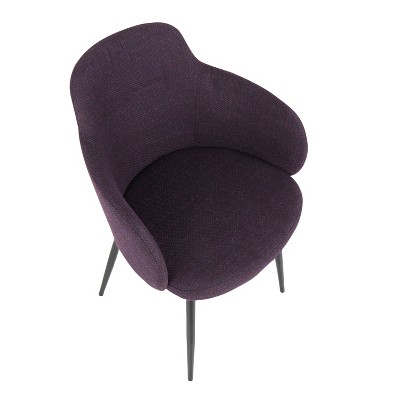 Boyne Purple Upholstered Arm Chair with Black Metal Legs