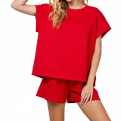 Women's Textured Short Sleeve Top - SEE AND BE SEEN