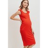 Hello Miz Women's Casual Ribbed Scoop Neck Cap Sleeve Maternity Dress - 2 of 4