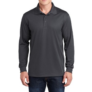 Mafoose Men's Long Sleeve Moisture-Wicking Micropique Sport-Wick Casual Polo T-shirt - 1 of 4