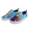 Frozen Elsa Anna Girls No Lace Shoes - Kids Disney Character Loafer Low top SlipOn Casual Tennis Canvas Sneakers (size 5-12 toddler - little kid) - 2 of 4