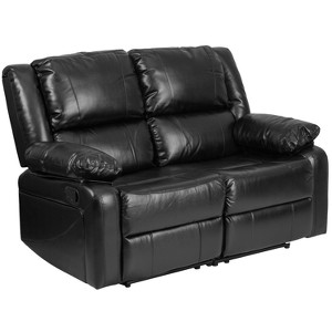 Riverstone Furniture Collection Recline Loveseat Leather Black