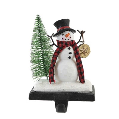 Transpac 5.25 In Snowman W/Pine Stocking Holder Christmas Winter Pine ...