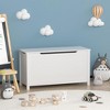 Ruvalino Decorative Storage Cabinets Toy Organizer with Safety Lid for Kids Room Nursery, White, 31.5"*13"*16.7" - 2 of 4
