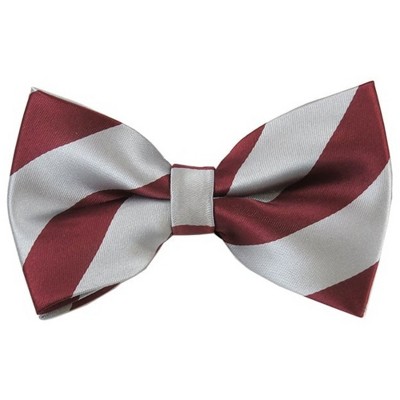 Men's 2.75 W And 4.75 L Inch With Pre-Tied College Stripe Bowtie