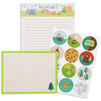 48-Pack Camp Stationery Paper Set with Stickers and Envelopes