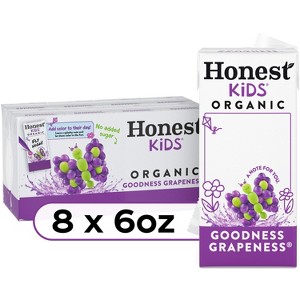 Honest Kids Goodness Grapeness Organic Juice Drink - 8pk/6 fl oz Boxes - 1 of 4
