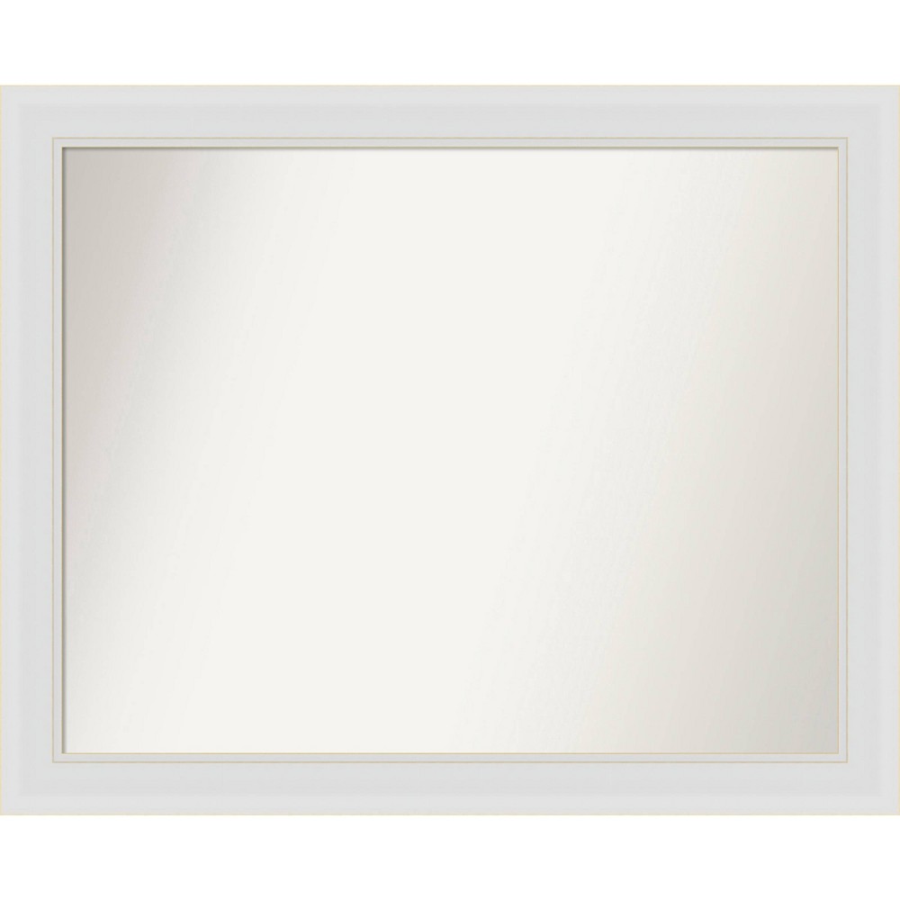 Photos - Wall Mirror 32" x 26" Non-Beveled Flair Narrow Bathroom  Soft White - Amant