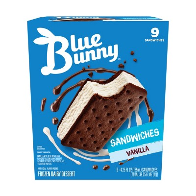 Blue Bunny Frozen Premium Sandwiches Vanilla - 9ct