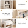 Makeup Vanity with Mirror & Charging Station, 3 Lighting Modes, Vanity Table & Chair Set, White - 4 of 4