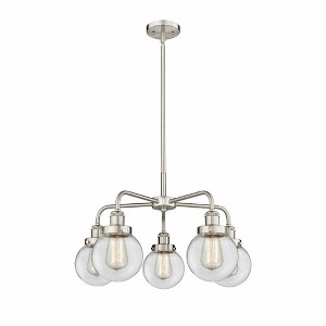 Beacon - 5 Light Stem Hung Chandelier In Art Deco Style-15.13 Inches Tall and 24 Inches Wide - 1 of 1