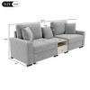 Christopher Knight Home Bina 95.7'' Modern 2-Seater Chenille Upholstered Sectional Sofa with Console, Storage Armrest and Pillows - 3 of 4