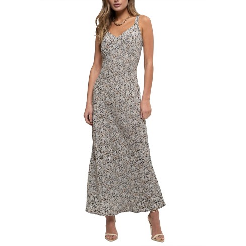 August Sky Women's V-neckline Sleeveless Ditsy Floral Midi Dress - image 1 of 4