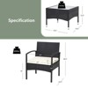 Tangkula 3PCS Wicker Rattan Furniture Patio Coffee Table Chair w/ Washable Cushion - 2 of 4