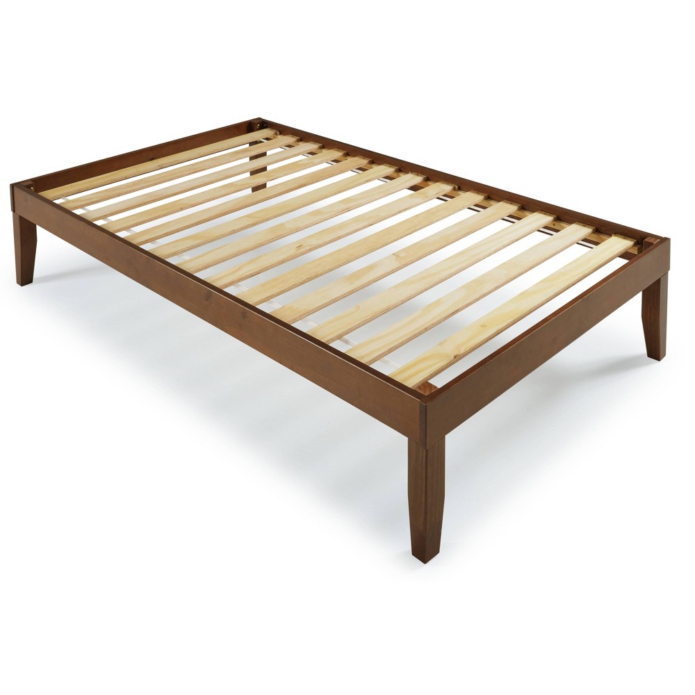 Photos - Wardrobe Pensy Solid Wood Mid-Century Modern Twin Size Platform Bed Frame Walnut 