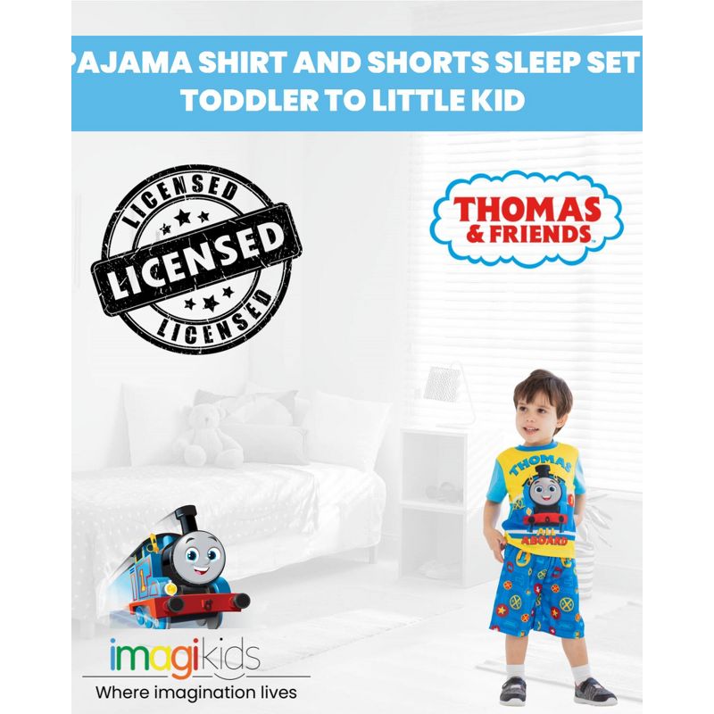 Thomas & Friends Tank Engine Pajama Shirt and Shorts Sleep Set Toddler , 2 of 9