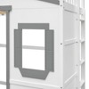 NicBex Twin Size Loft Bed Classic House Shape Pine Bunk Bed Frame with Windows, Ladder and Full Length Guardrail, No Box Spring Required - 4 of 4