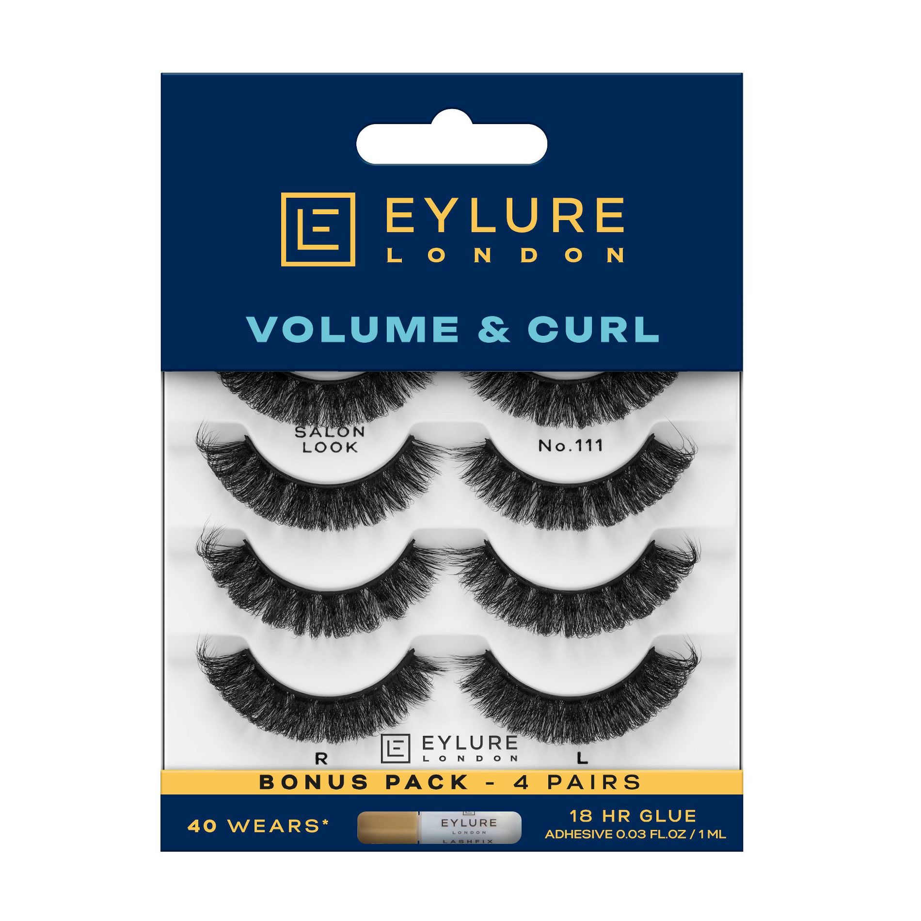 Eylure Volume & Curl No. 111 Salon Extension Eyelash - 4pr